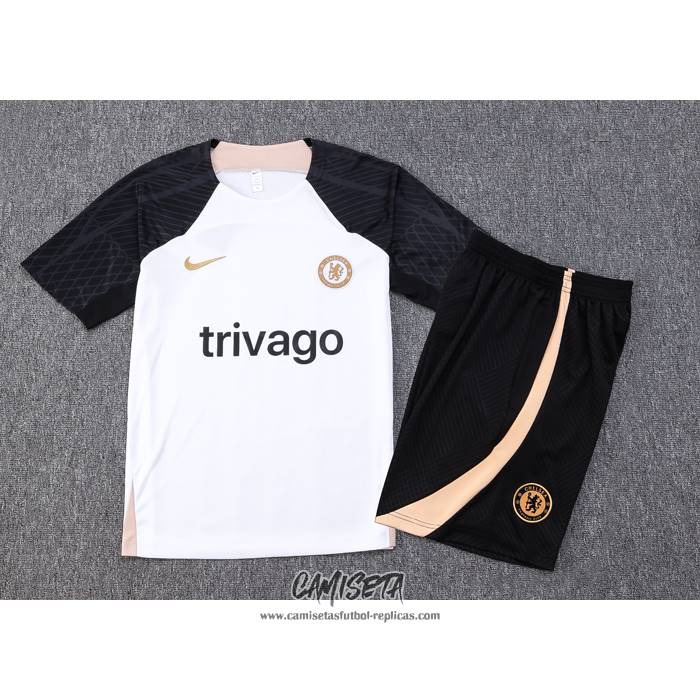 Chandal del Chelsea 2023-2024 Manga Corta Blanco - Pantalon Corto